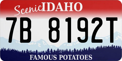 ID license plate 7B8192T