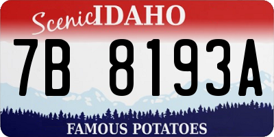 ID license plate 7B8193A