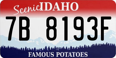 ID license plate 7B8193F