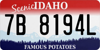 ID license plate 7B8194L