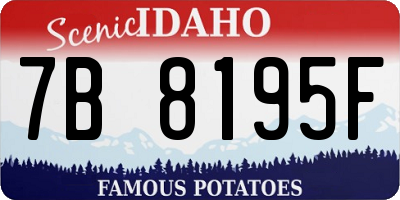 ID license plate 7B8195F
