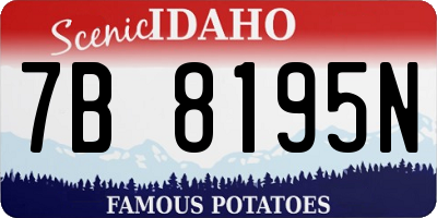 ID license plate 7B8195N