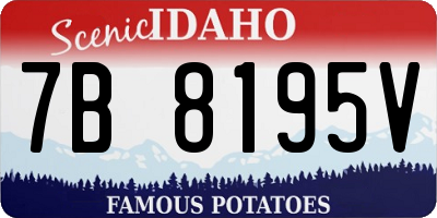 ID license plate 7B8195V