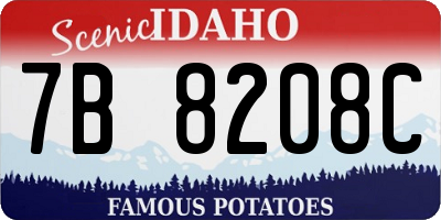 ID license plate 7B8208C