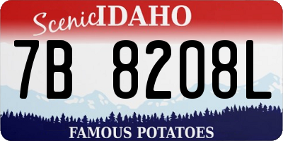 ID license plate 7B8208L