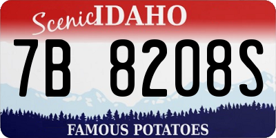 ID license plate 7B8208S