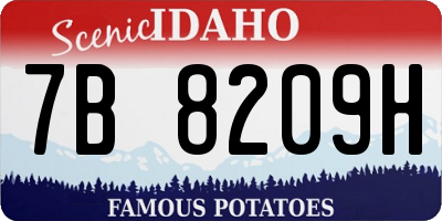 ID license plate 7B8209H