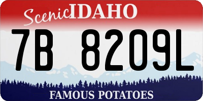 ID license plate 7B8209L