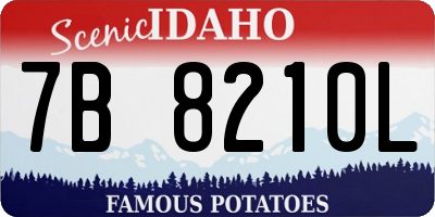 ID license plate 7B8210L