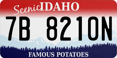 ID license plate 7B8210N