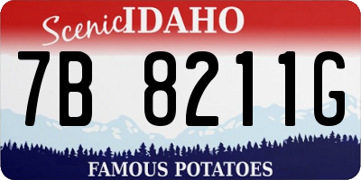ID license plate 7B8211G