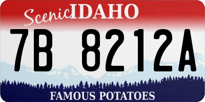 ID license plate 7B8212A