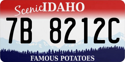 ID license plate 7B8212C
