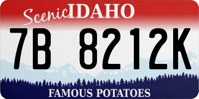 ID license plate 7B8212K