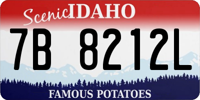 ID license plate 7B8212L