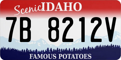 ID license plate 7B8212V