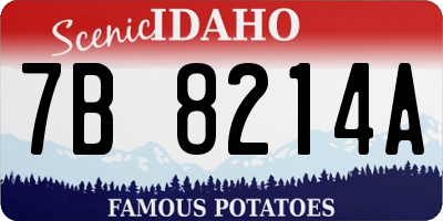 ID license plate 7B8214A