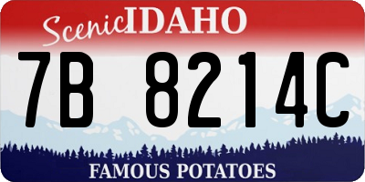 ID license plate 7B8214C
