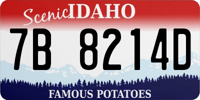 ID license plate 7B8214D