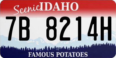 ID license plate 7B8214H