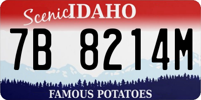 ID license plate 7B8214M
