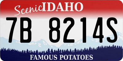 ID license plate 7B8214S