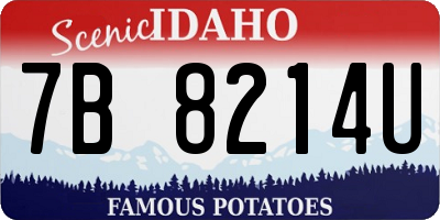 ID license plate 7B8214U
