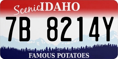 ID license plate 7B8214Y