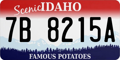 ID license plate 7B8215A