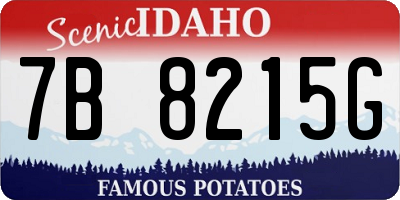 ID license plate 7B8215G