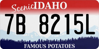 ID license plate 7B8215L
