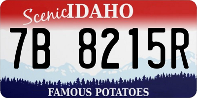 ID license plate 7B8215R