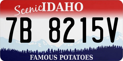 ID license plate 7B8215V