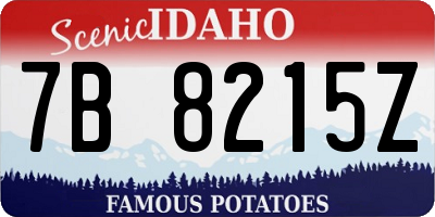 ID license plate 7B8215Z