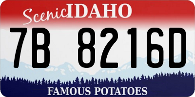 ID license plate 7B8216D