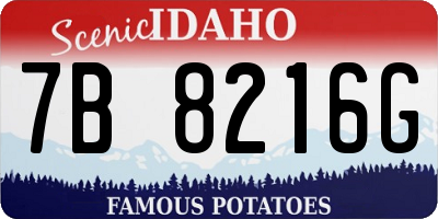ID license plate 7B8216G
