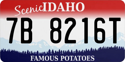 ID license plate 7B8216T