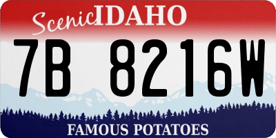 ID license plate 7B8216W