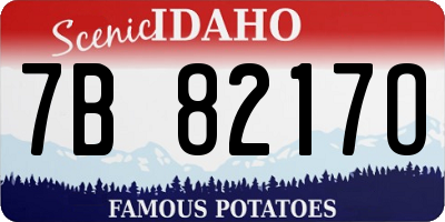 ID license plate 7B8217O