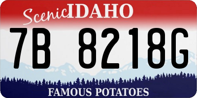 ID license plate 7B8218G