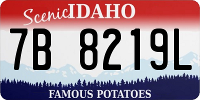 ID license plate 7B8219L