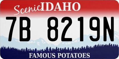 ID license plate 7B8219N