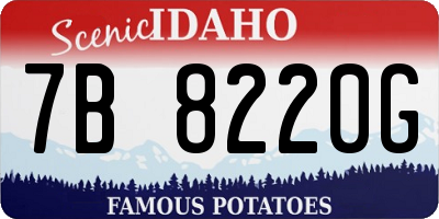 ID license plate 7B8220G