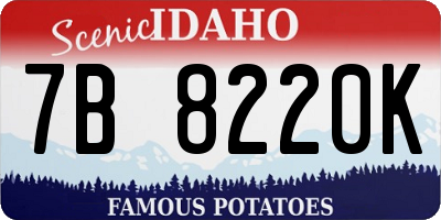 ID license plate 7B8220K