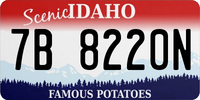 ID license plate 7B8220N