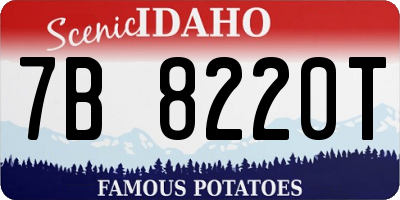 ID license plate 7B8220T
