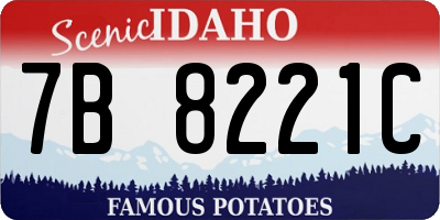 ID license plate 7B8221C