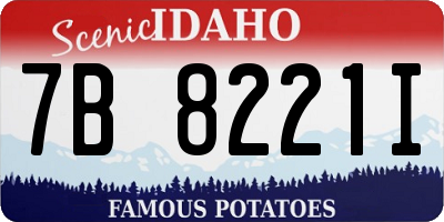ID license plate 7B8221I