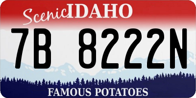 ID license plate 7B8222N