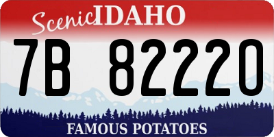 ID license plate 7B8222O